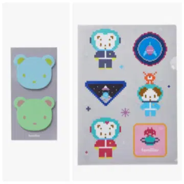familiar 우주 클리어 파일 & 파미베어짱 얼굴 메모지 세트