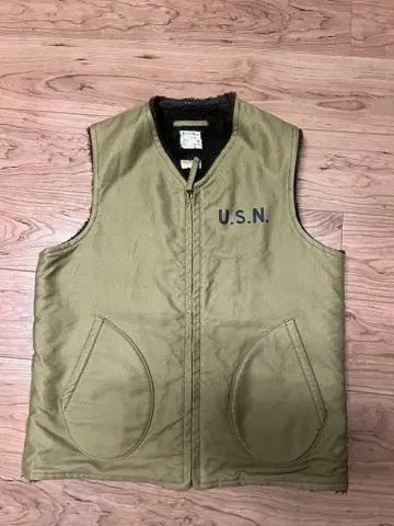 컨디션 최상 리얼 맥코이 알파카 베스트 데크 베스트 카키