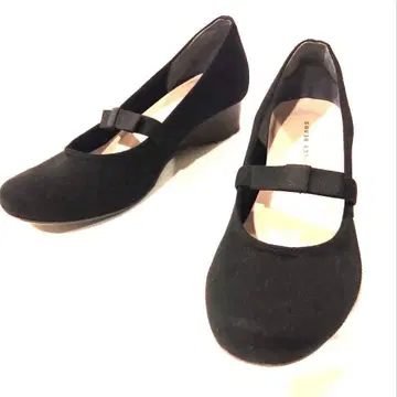 JELLY BEANS 웨지 25cm 블랙 캔버스