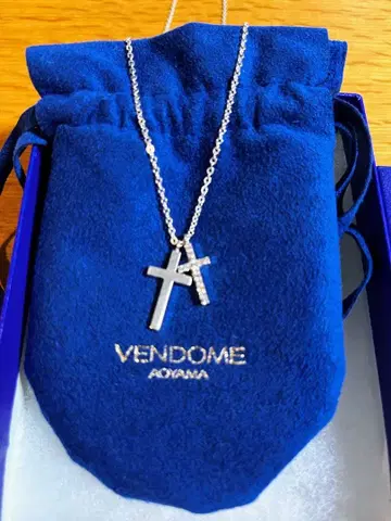 [ 새상품급 ] 반돔 아오야마 실버 크로스 목걸이