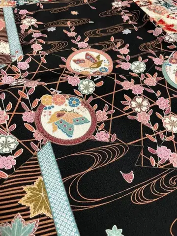 산비 워셔블 기모노 코몬 유수화접문