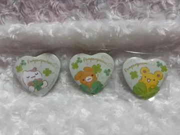 무뉴구루미 파티오 폼폼푸딩 클로버 하트형 캔뱃지 머핀