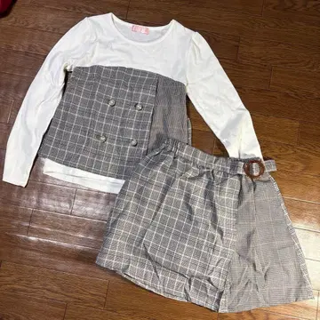 LIZ LISA bambina 체크 무늬 팬츠 셋업