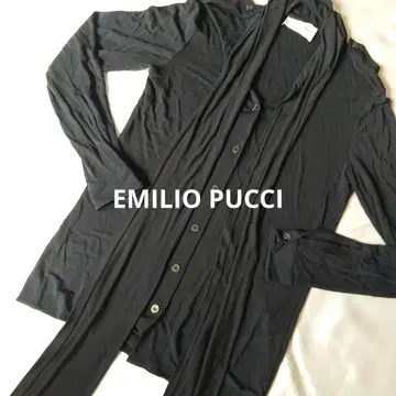 EMILIO PUCCI 블랙 보타이 스트레치 저지 블라우스 (38)