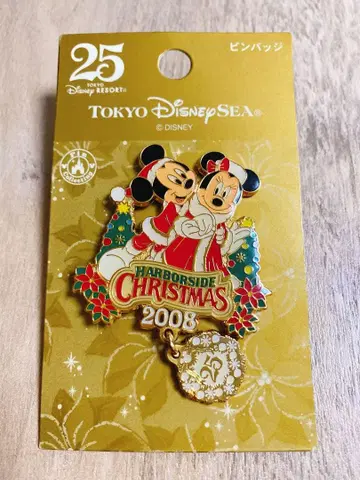 [ 25주년 한정판 ] 도쿄디즈니씨 크리스마스 핀 배지 2008