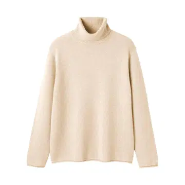 MUJILabo 자연 그대로의 색 캐시미어 터틀넥 스웨터 S