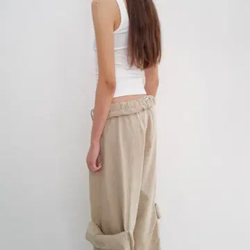 Open yy washed rolled cargo pants beige | 브랜드 중고거래 플랫폼