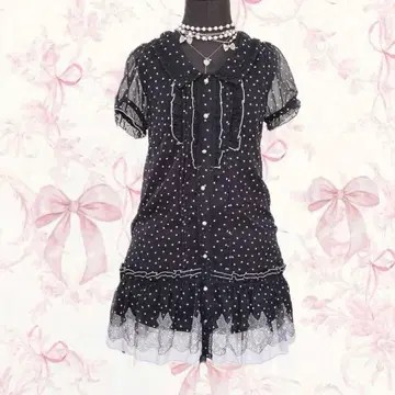 y2k axes femme 원피스 도트 프릴 위시코어