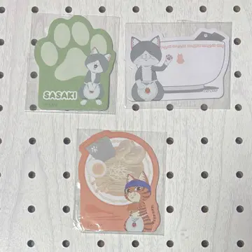 라멘 빨간 고양이 메모지 후센 분조 사사키