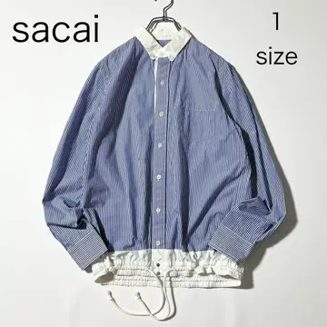 3382 [새상품급] 사카이 스트라이프 셔츠 셔츠 자켓 파랑 화이트 S