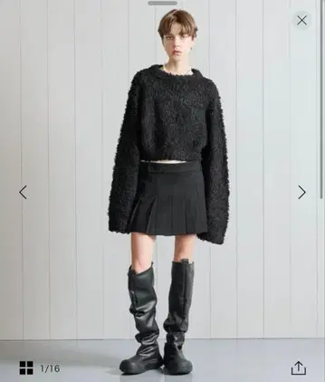 H BEAUTY&YOUTH 트윌 플리츠 미니 스커트