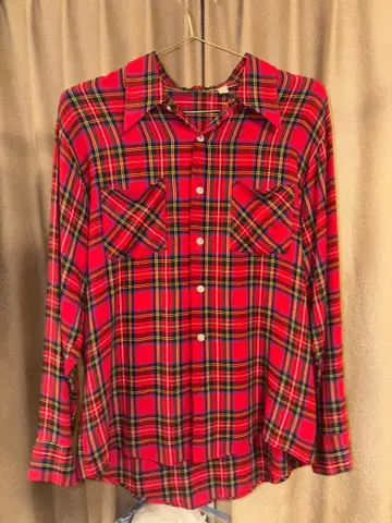 50s 빨간색 rayon 체크 셔츠 vintage 로카빌리