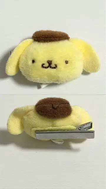 폼폼푸딩 헤어 클립 앞머리 핑 봉제 인형 마스코트 산리오