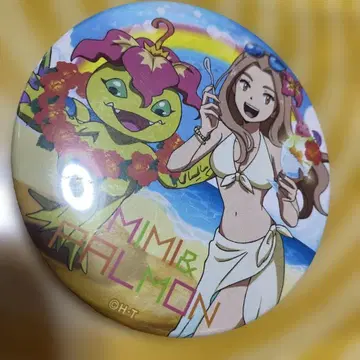 디지몬 어드벤처 디지페스티벌 2017 한정판 빅 캔뱃지 미미&팔몬