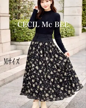 CECIL Mc BEE 니트&꽃무늬 원피스 블랙 M 사이즈