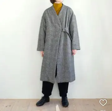 늑대와 올빼미 늑대와 노래하는 그리 충전솜 코트 글렌체크