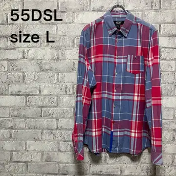 [ 55DSL ] 55DSL 긴팔 셔츠 체크 무늬 L 사이즈 멋쟁이