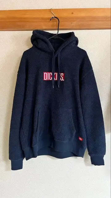 DICKIES 플리스 후드티 네이비