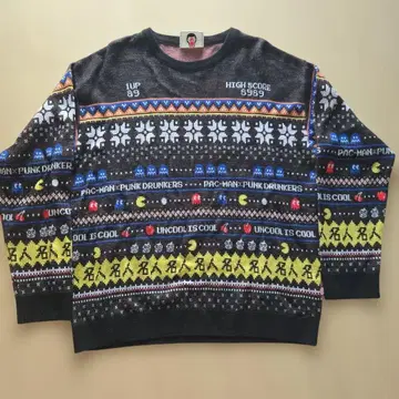 [가격 인하 새상품급] 펑크 드렁커스 팩맨 명인 스웨터 콜라보 니트