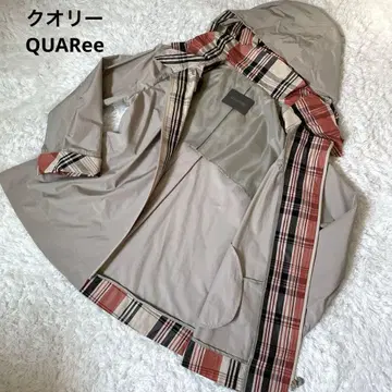 [ 익명 배송 ] 퀄리 후드 부착 지퍼 블루종 베이지 체크 무늬 안감