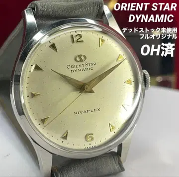 [ OH 완료 ] 데드스탁 오리엔트 스타 다이나믹 정품 비죠 벨트 용두