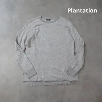 Plantation / 크루넥 티셔츠 롱 T셔츠 그레이