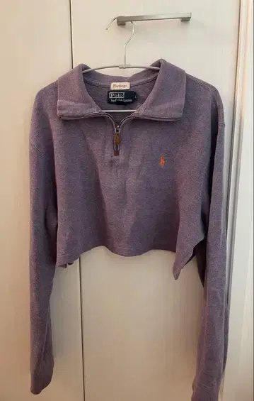폴로 랄프 로렌 크롭 맨투맨 퍼플