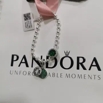 판도라 그린 스톤 참 팔찌