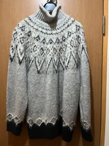 ichi 노르딕 무늬 터틀넥 스웨터