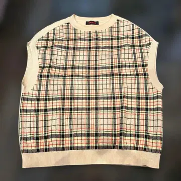 새상품급 CABaN 캐시미어 코튼 체크 베스트