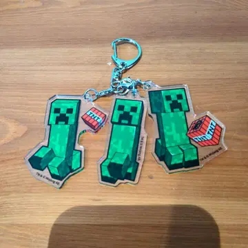 Minecraft 크리퍼 아크릴 키링 3개 세트