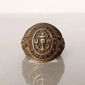 40s 50s 실물 당시 USN 반지 10K 금 무구 밀리터리 주얼리