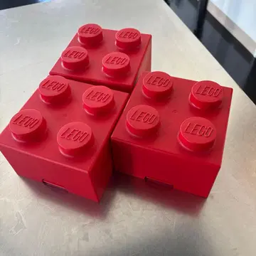 LEGO 블록형 빨간색 수납 박스 3세트