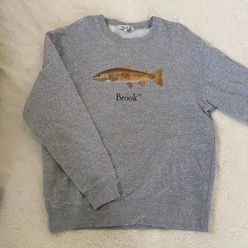 Brook 물고기 프린트 그레이 맨투맨 L