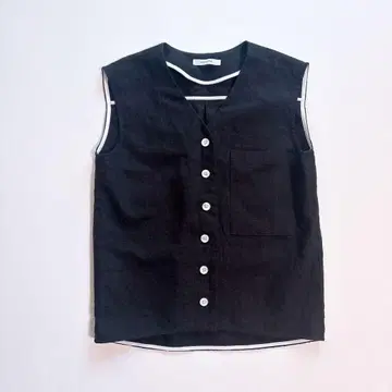 [ 새상품급 ] YONFA/욘파 린넨 린넨 베스트 블랙 블랙