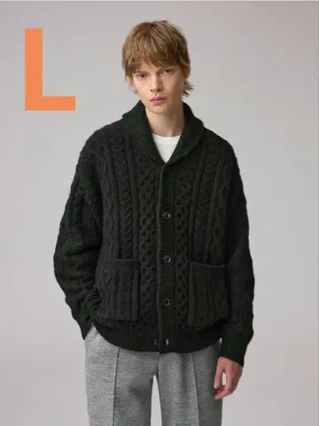 GU Engineered garments 케이블 숄카라 가디건