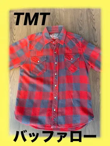 tmt 체크 셔츠 버팔로 빨간색 M 데님