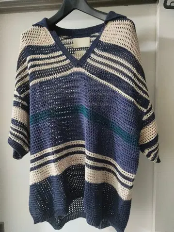 [ YOKE ] BORDER MESH KNIT SKIPPER POLO