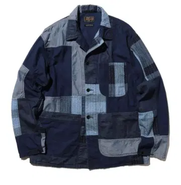 BEAMS PLUS Chore Jacket Indigo Patchwork