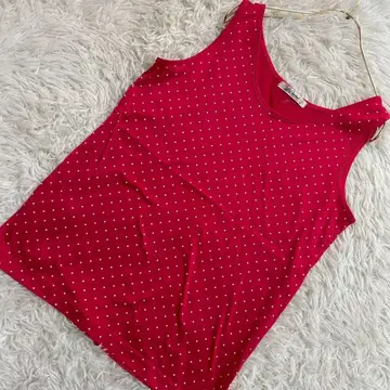 Lui Chantant 도트 무늬 탱크탑 핑크 9 면 100%