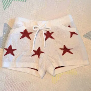 젤라또피케 화이트 베이스 빨간색 별 패턴 숏팬츠 룸웨어 파자마 반바지