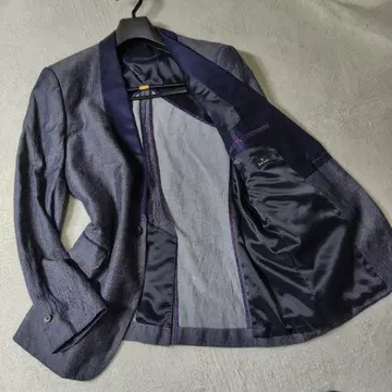 새상품급 폴스미스 테일러드 자켓 데님 인디고 블루 절개 린넨