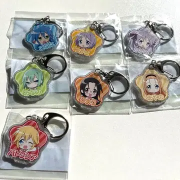 러키스타 복권 밤 클리어 아크릴 키링 7종 세트 초레어