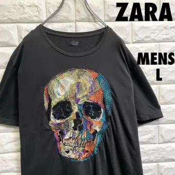 ZARA 자라 해골 자수 반팔 T셔츠 남성용 L 사이즈