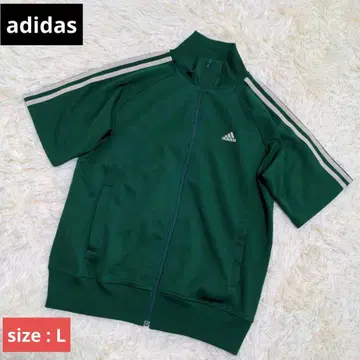 adidas 트랙 자켓 저리 반팔 자수 그린 L