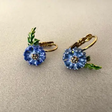 Les Nereides 파란 꽃 귀걸이