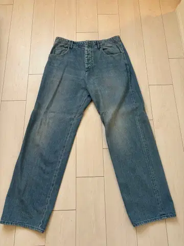 yoko sakamoto 데님 스트레이트 팬츠 페이드