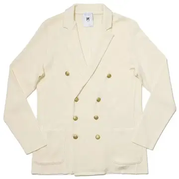PT TORINO 화이트 더블 브레스트 니트 자켓