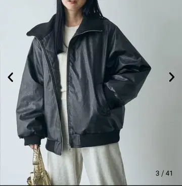 레더라이크 패딩 자켓 coen 완판템 블랙