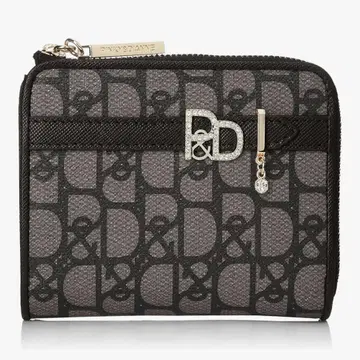 새상품 핑키&다이앤 패드락 L자 지퍼 접이식 지갑 블랙